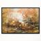 Designart - Forest in Autumn Oil Painting - Landscape Painting Canvas Print in Black Frame